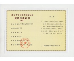 湖南省安全技术防范行业登记备案证书(壹级)